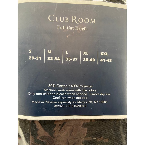 Club Room 8-Pack Men's XL Full Cut Briefs Tagless No-Ride Up Black - Picture 4 of 6